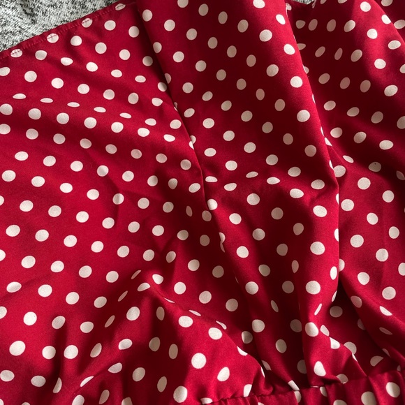 Boohoo Night Red & White Polka Dot Shorts PJ's. Size 4. - Picture 7 of 8